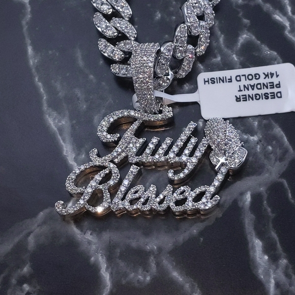 14K White Gold Finish Truly Blessed Pendant - Picture 5 of 12